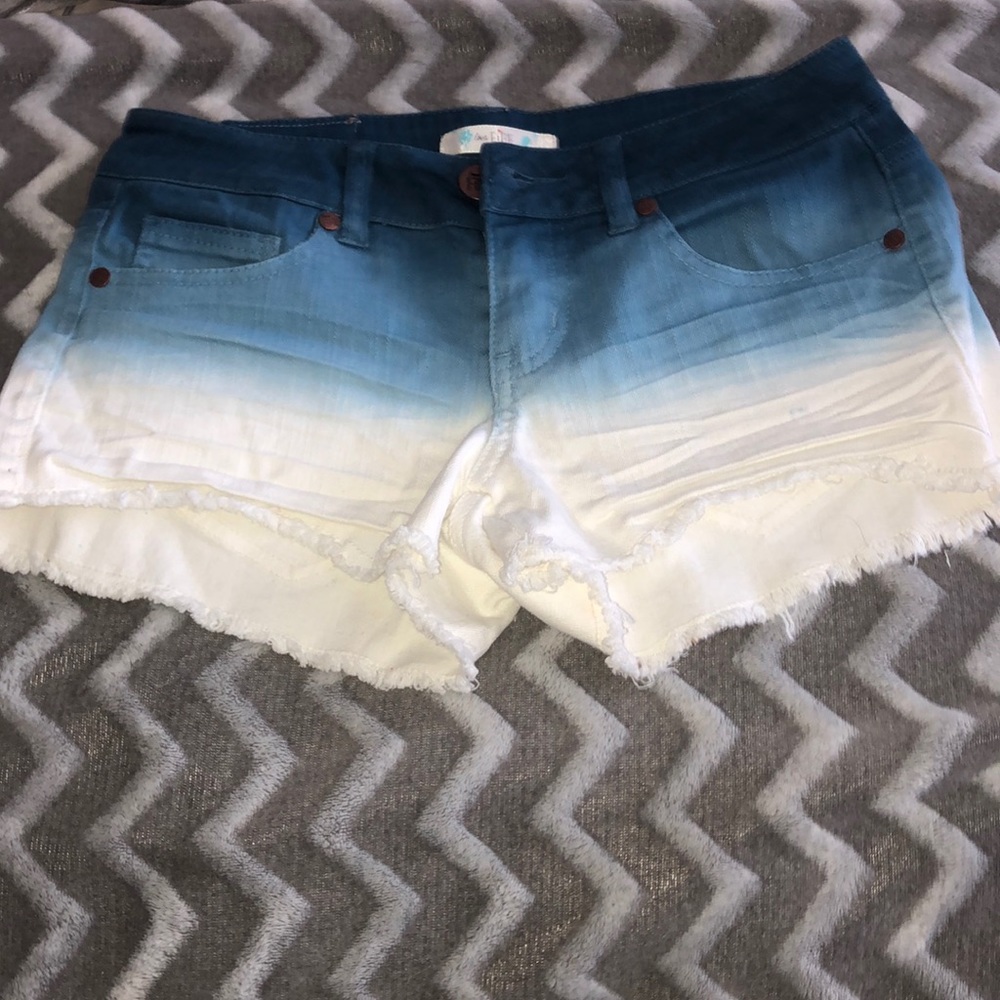 ombré jean shorts